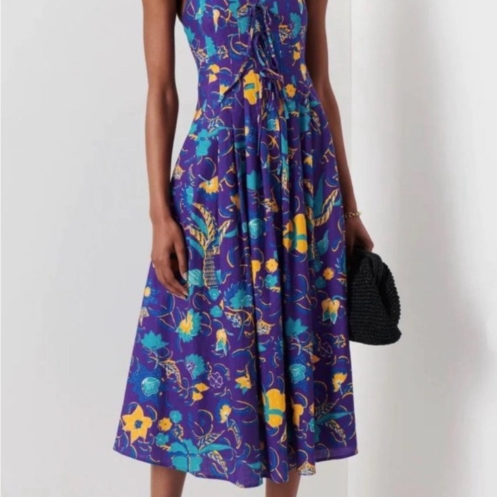 Derek Lam 10 Crosby Dress sz 10 a purple Reef a-line midi